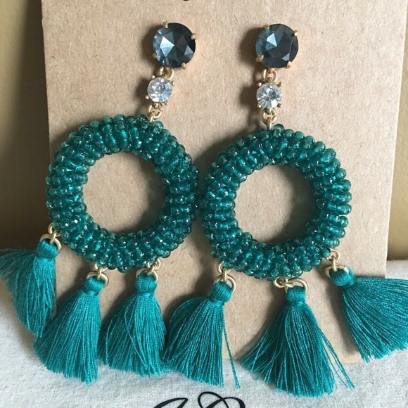 NWT J. Crew Dark Jade Beaded Stone - Picture 4 of 4